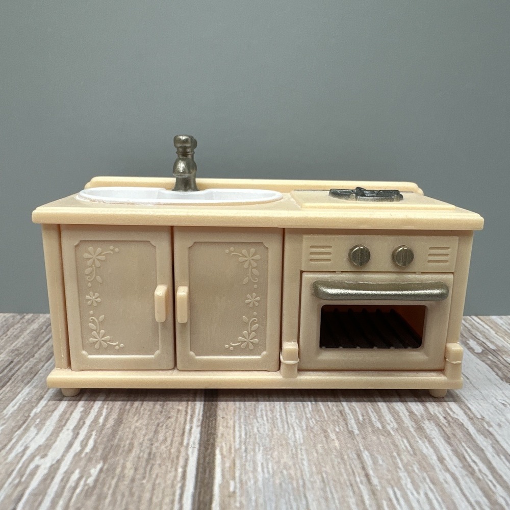 Calico Critters Sylvania Families Kitchen Sink/Stove Combo - Dollhouse Furniture